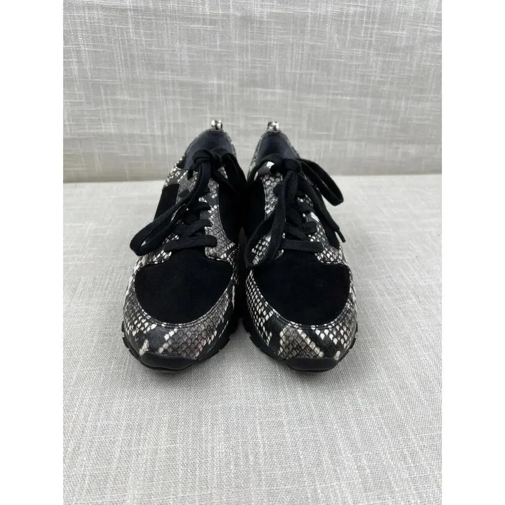 Gili Womens Black and Snake Print Sneakers Size 9M/39‎